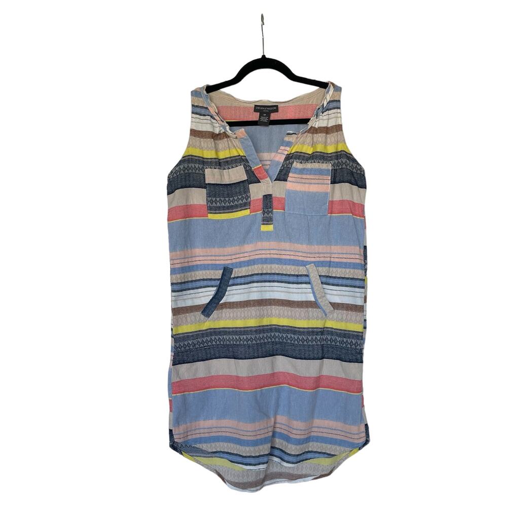 Chelsea & Theodore Striped Cotton Dress Women’s Size Petite 6